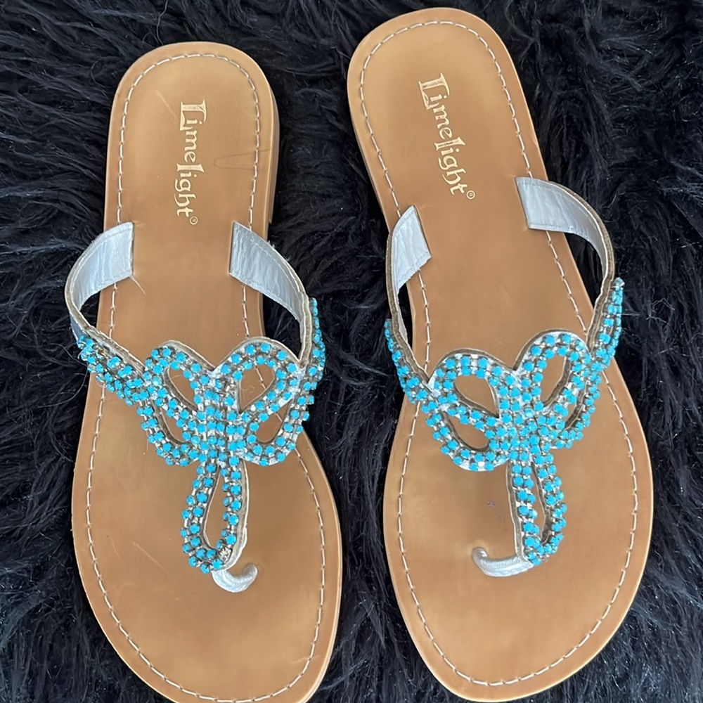 Limelight Turqouise Sandels size 7